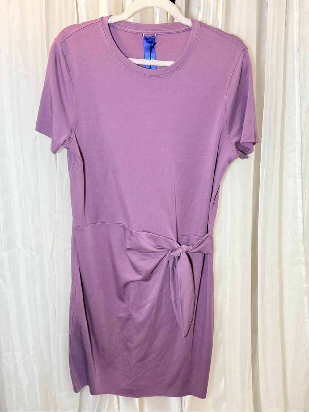 Kit and Ace Lavender Tie-Waist Short Sleeve Dress